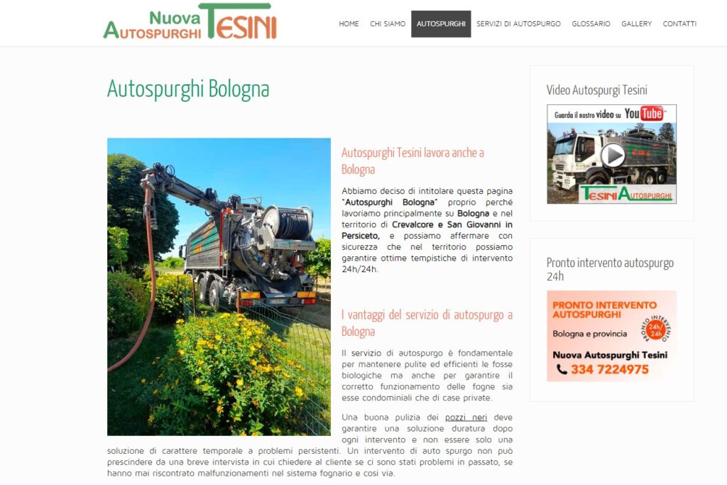 Autospurghi Bologna: scegli la tecnologia e professionalità di Tesini